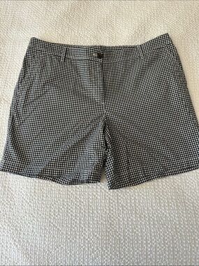 Talbots Black and White Gingham Relaxes Chino Short